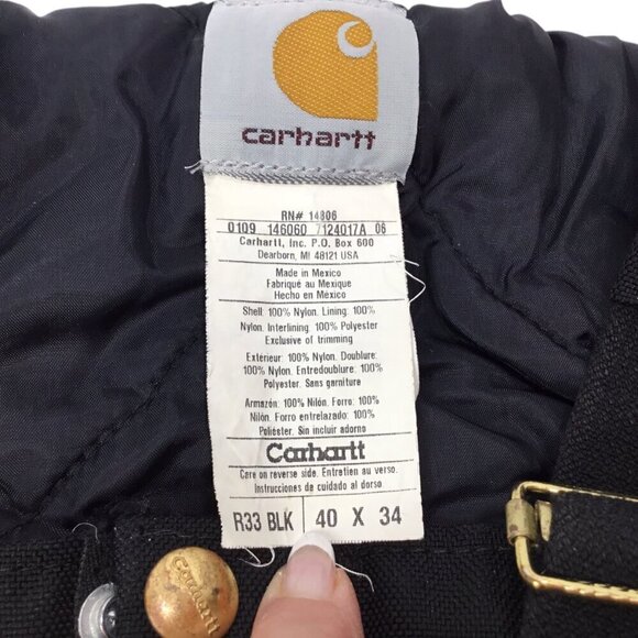 Carhartt Extremes Yukon Artic R33 Insulated Quilted Bib Overalls 40 X 34 Black - Picture 9 of 9